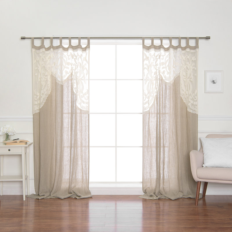 Ophelia & Co. Elige Embroidered Cotton Blend Solid SemiSheer Tab Top